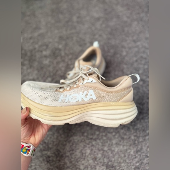 Men’s HOKA Bondi Running Activewear Shoe Oat Milk/Barley Size 10.5B - Picture 5 of 16